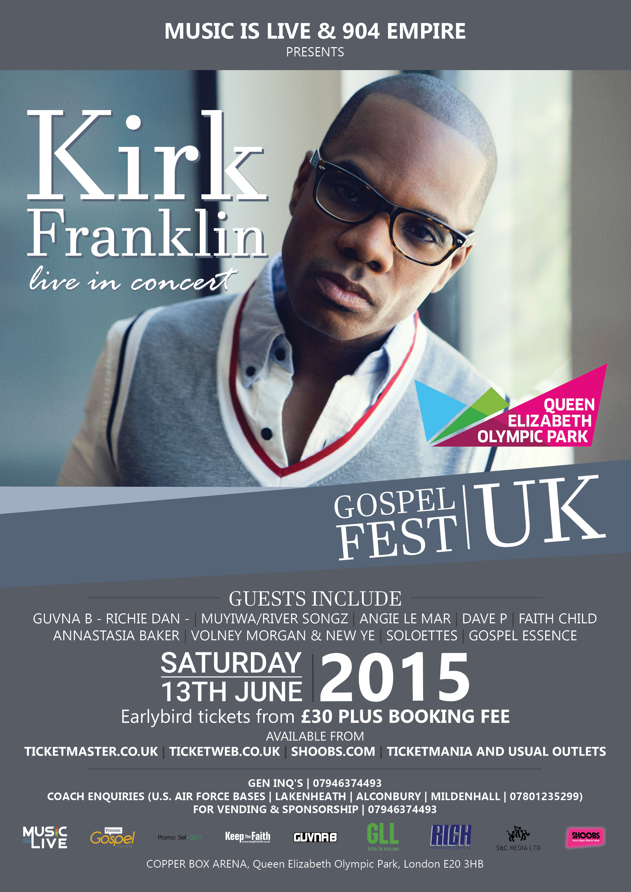 GOSPEL FEST-KIRK FRANKLIN LIVE CONCERT tickets Copper Box Arena