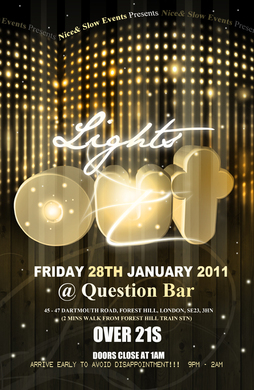 LIGHTS OUT (JANUARY SALES) @ QUESTION BAR - FOREST HILL (BB PIN 21528E97)