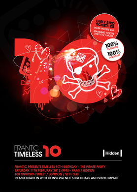 Frantic Presents Timeless 10th Birthday – The Pirate Party