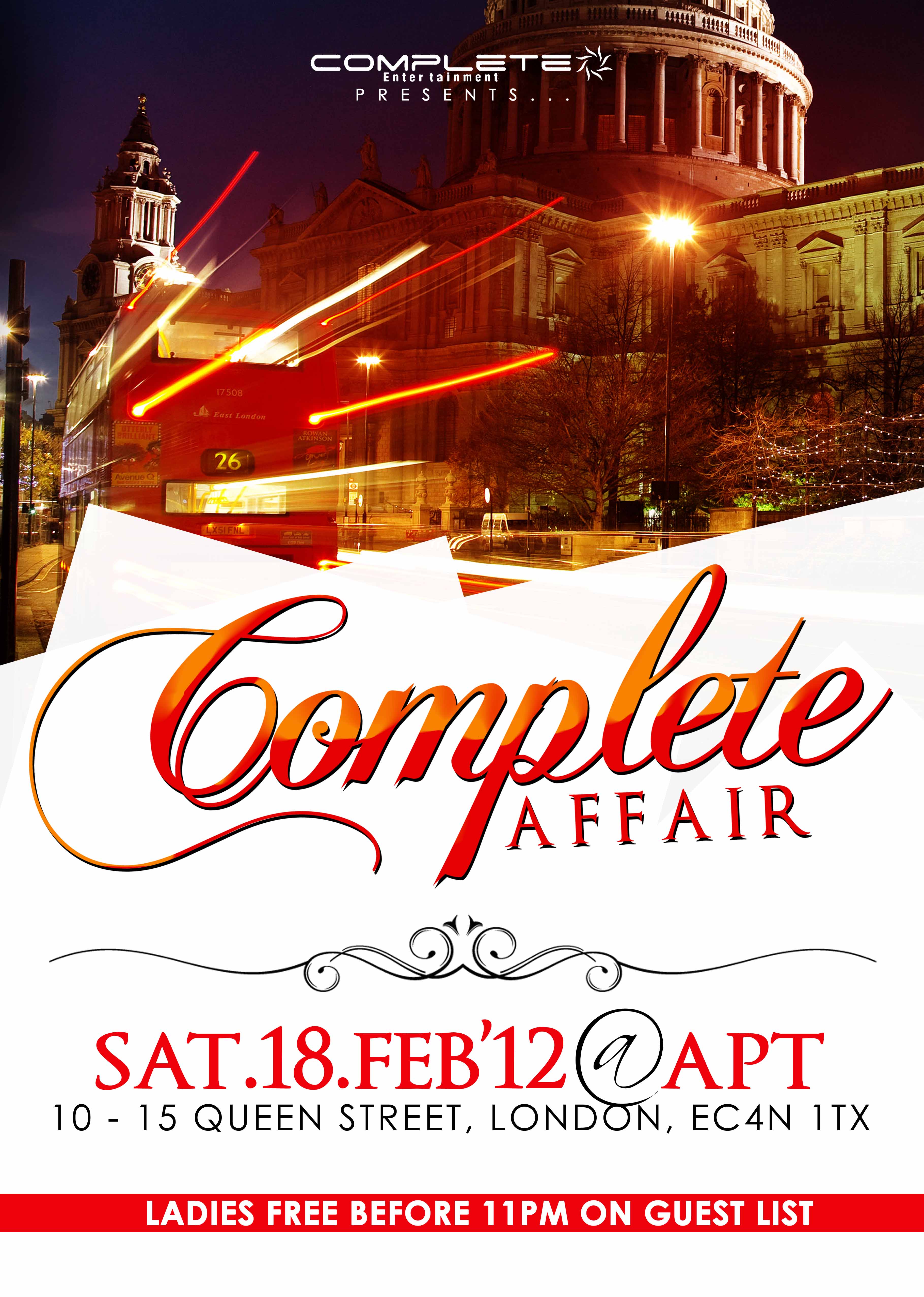 Complete Affair ★ Ladies Free ★ BB:28F21369
