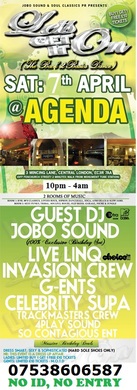 LET&#39;s GET IT ON (EASTER PARTY) @ AGENDA : SAT: 7th APRIL&gt; £5 TICKETS &gt; ON LINE OFFER FOR LADIES ONLY