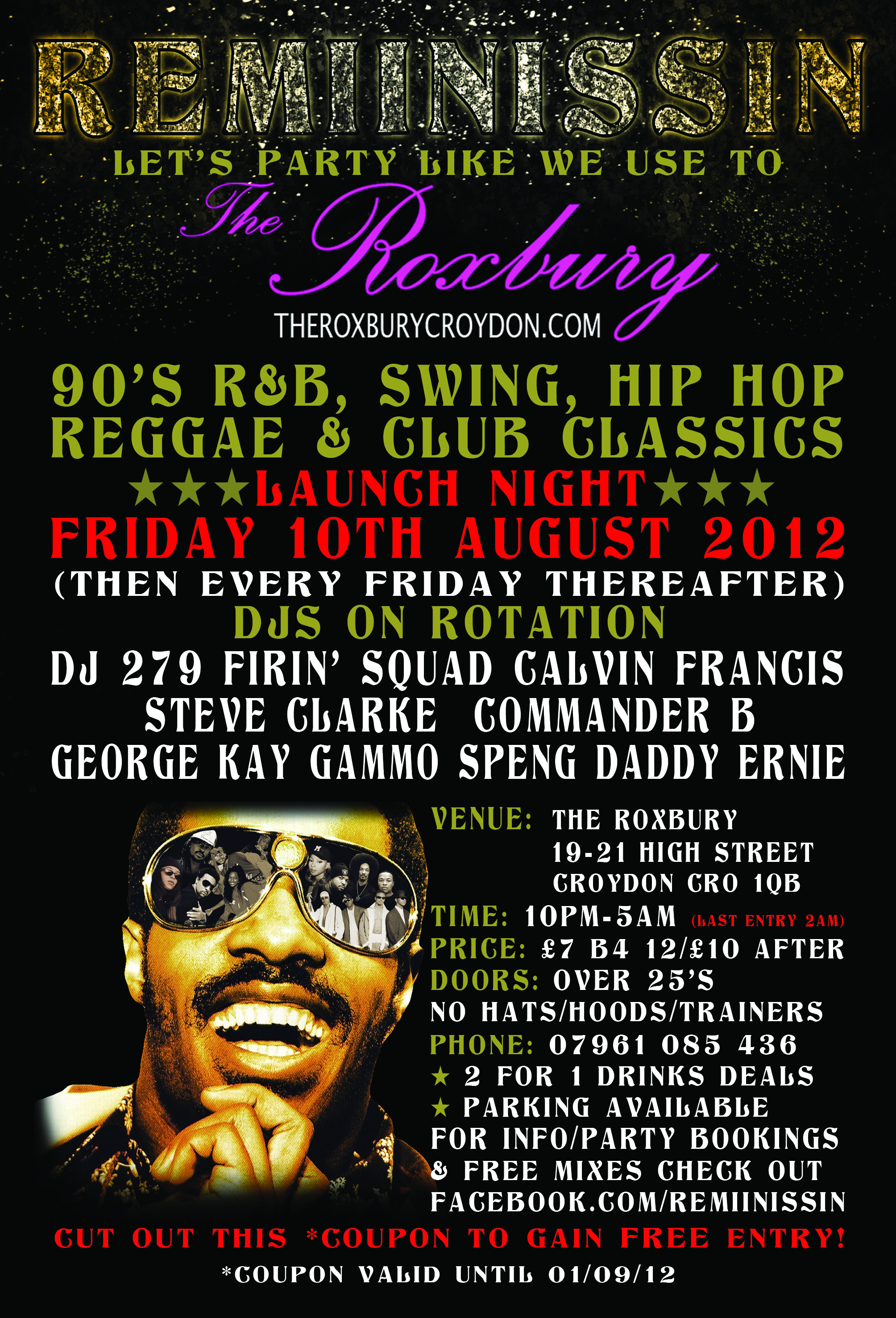 Reminissin @ The Roxburys Croydon EVERY FRIDAY