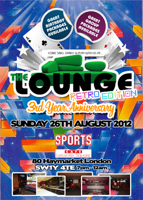 THE LOUNGE "Retro Games Edition" - 3rd Year Anniversary Celebration - SUN.26th.AUG@TheSportsCafe