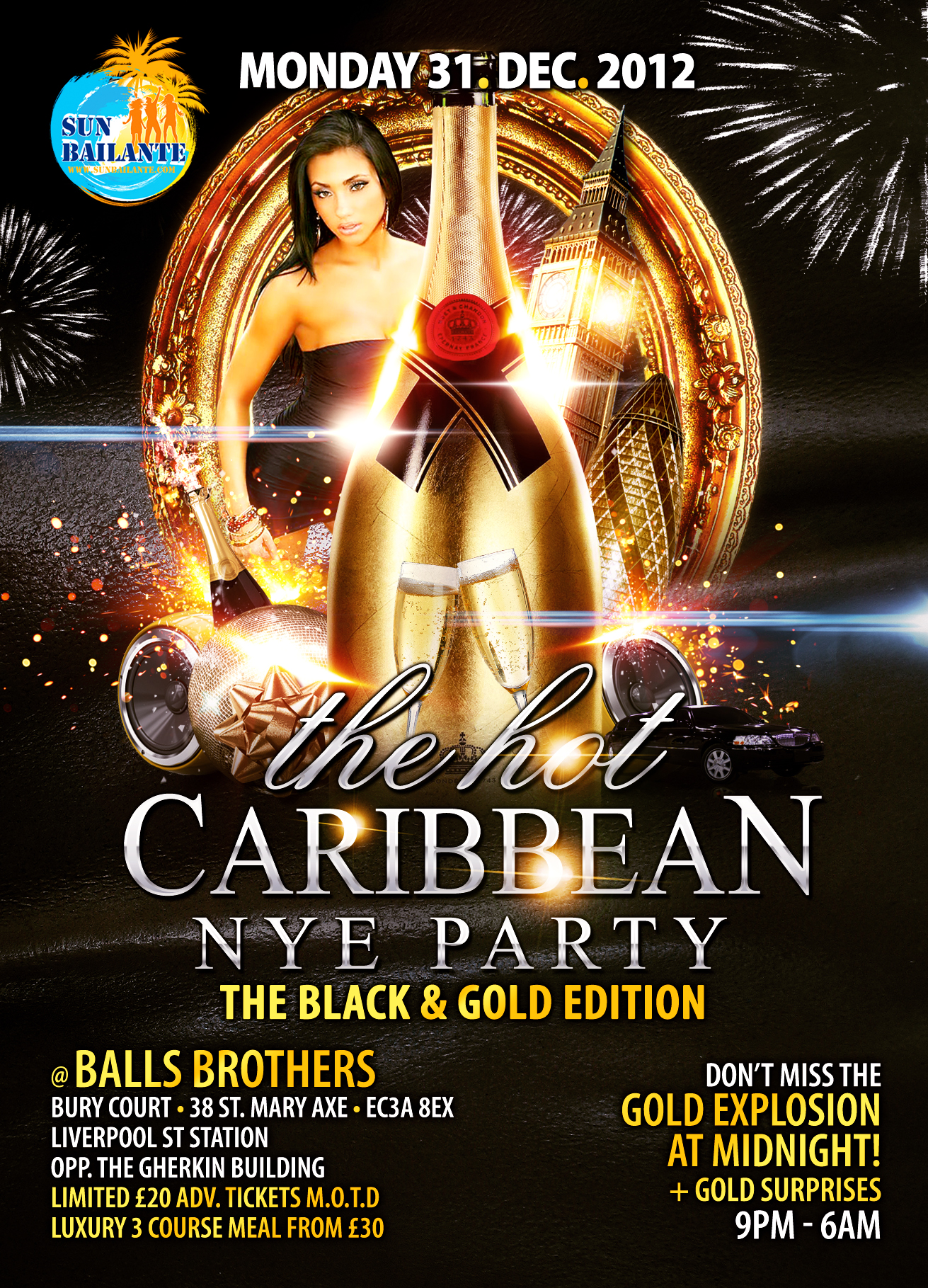The Hot Caribbean NYE Party - The Black & Gold Edition + BBC 1xtra Robbo Ranx