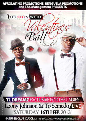 TLDREAMZ  VALENTINES, RED & WHITE BALL