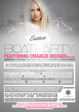 Entice Boat Party with Kiss FM's Charlie Hedges