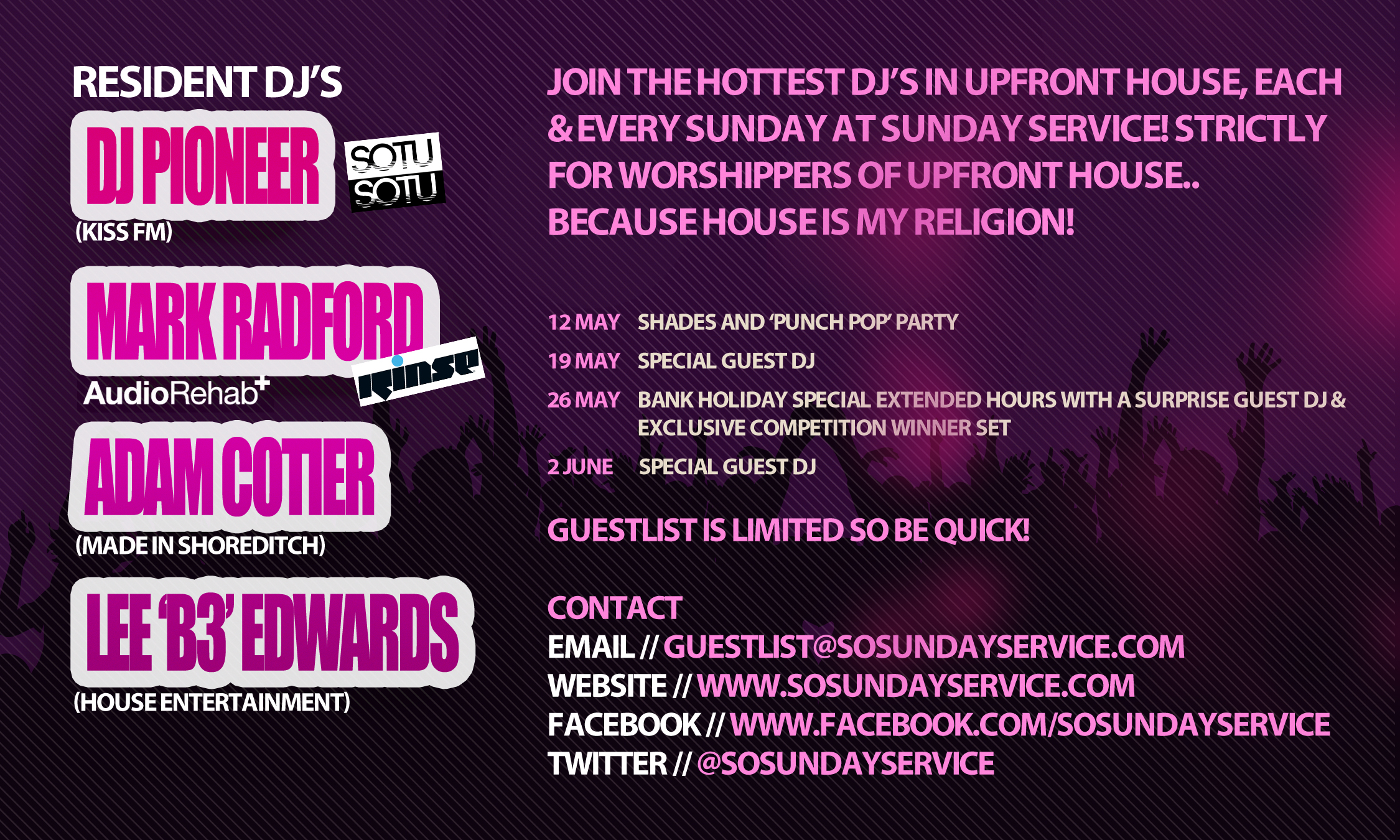 Sunday Service......Moves to Hidden