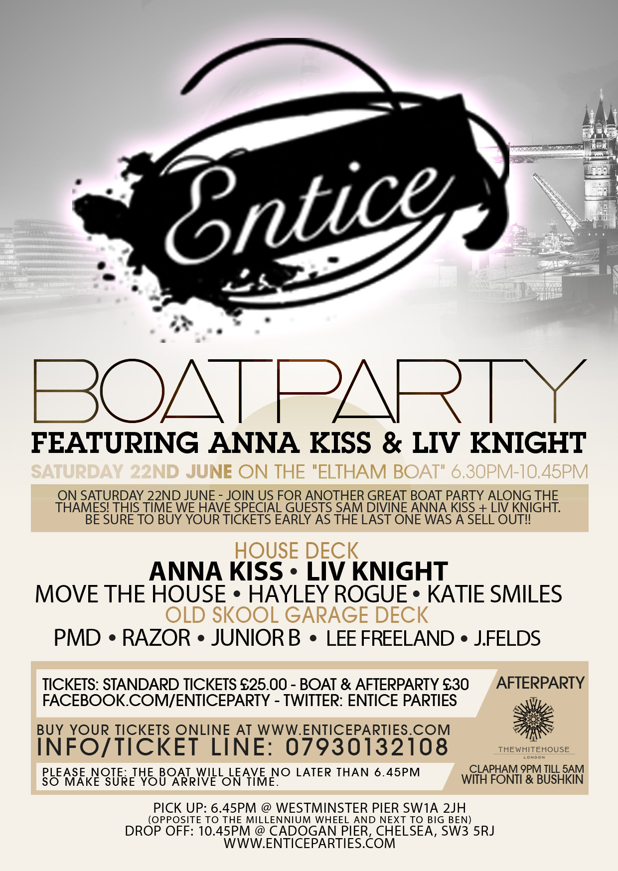 Entice Boat Party Featuring Anna Kiss + Liv Knight