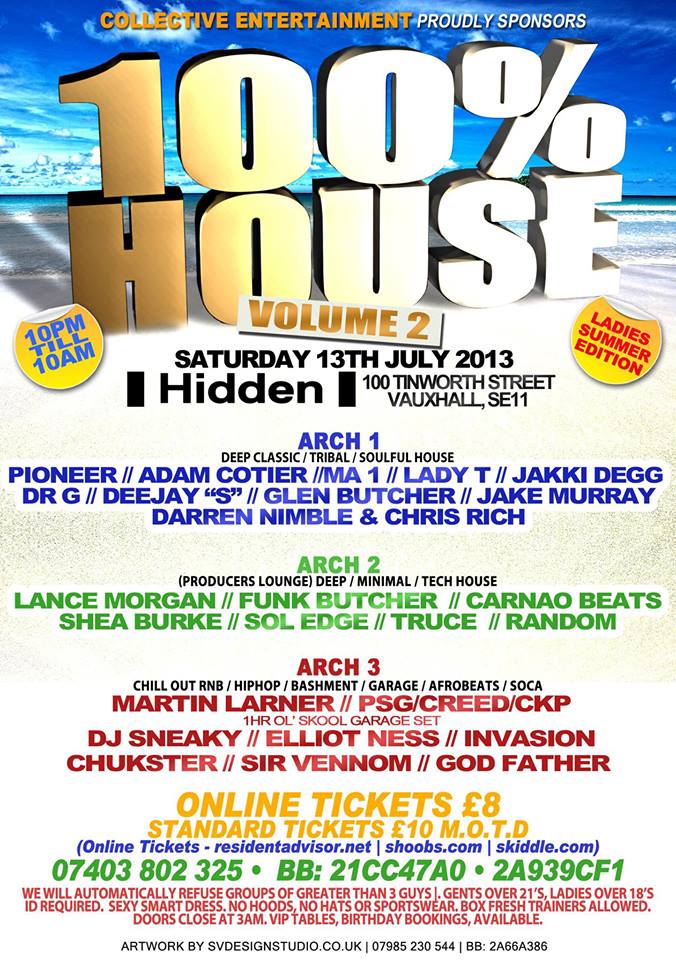 100% House – Volume 2 – Ladies Summer Edition