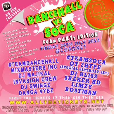 Dancehall vs Soca – Foam Party Edition