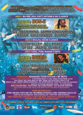 WE LOVE SOUL BANK HOLIDAY CARNIVAL SESSION