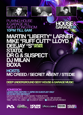 HOUSE & GARAGE UK  Presents (RISKGO OFFICIAL BIRTHDAY BASH)  MARTIN LARNER / DEEJAY "S"  / MIKE RUFF CUTT LLOYD