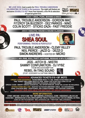 PAUL 'TROUBLE' ANDERSON CELEBRATING HIS 39TH ANNIVERSARY AS A DJ