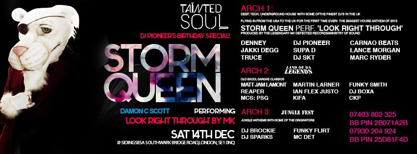 Tainted Soul Presents STORM QUEEN (Damon C Scott) performing 'LOOK RIGHT THROUGH'