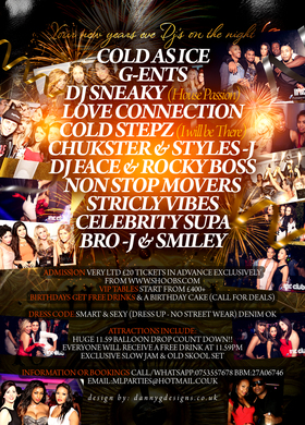 CHAMPAGNE SHOWERS MEETS PLAYERS & PLAYETTES-NEW YEARS EVE BASH