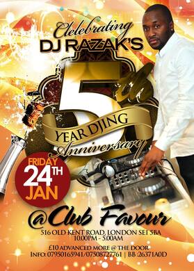 ★★CELEBRATING DJ RAZAK'S FIVE-YEAR DJING ANNIVERSARY★★