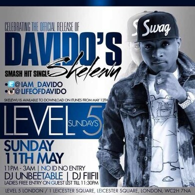 DAVIDO & SPECIAL GUESTS @LEVEL 5 THIS SUNDAY