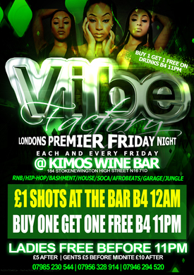 VIBE FACTORY Ladies FREE B4 11pm.