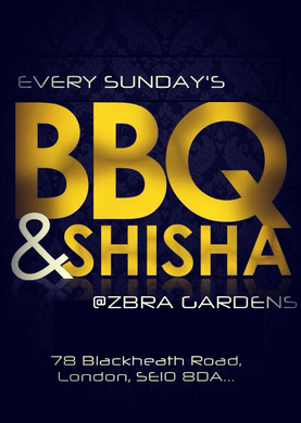 SUNDAYS FREE BBQ & SHISHA @ZBRA LOUNGE
