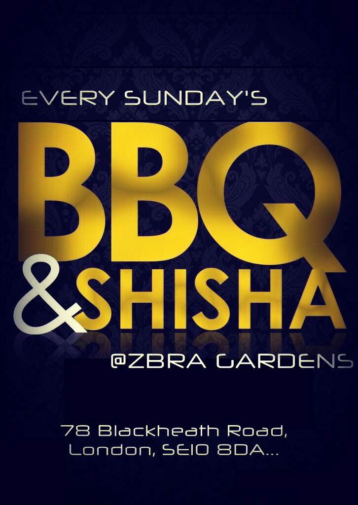 SUNDAYS FREE BBQ & SHISHA @ZBRA LOUNGE