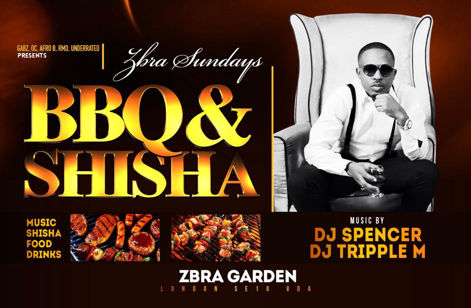 SUNDAYS FREE BBQ & SHISHA @ZBRA LOUNGE