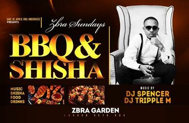 SUNDAYS FREE BBQ & SHISHA @ZBRA LOUNGE