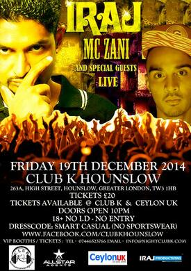 Iraj, MC Zani And Special Guests Live