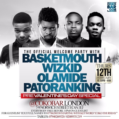 BASKETMOUTH WELCOME PARTY FT WIZKID & OLAMIDE