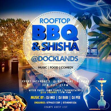 Roof Top BBQ & Shisha + Afterparty @Docklands