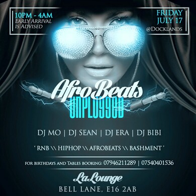 Afrobeats Unplugged Party @ Docklands