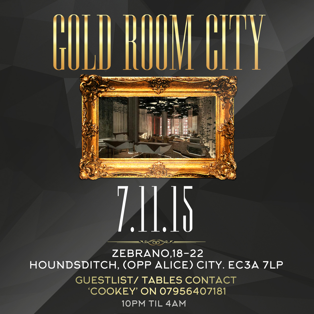 GOLD ROOM CITY (BRAND NEW CITY VENUE)