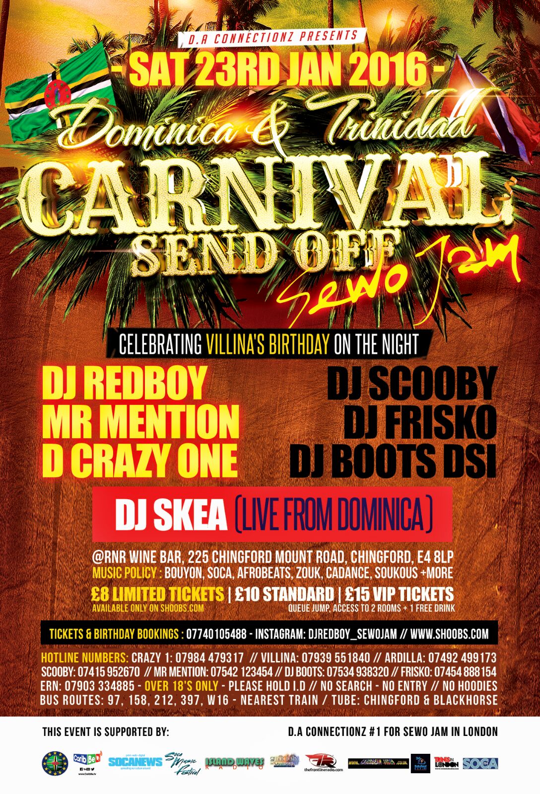 DOMINICA  TRINIDAD CARNIVAL SEND OFF SEWO JAM