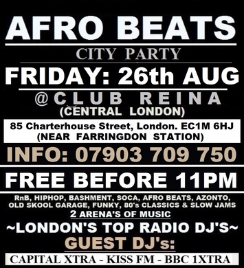 AFRO BEATS CITY PARTY: CENTRAL LONDON: FREE