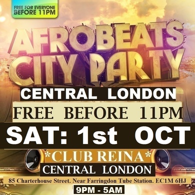 AFRO BEATS CITY PARTY: CENTRAL LONDON: £5