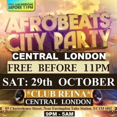 AFROBEATS CITY PARTY: CENTRAL LONDON: £5