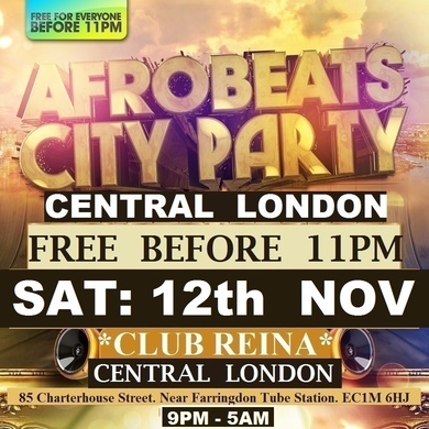 AFROBEATS CITY PARTY: CENTRAL LONDON: £5