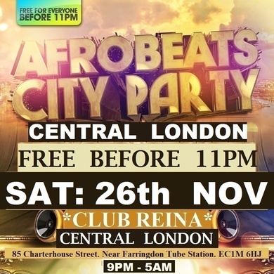 AFROBEATS CITY PARTY: CENTRAL LONDON: £5