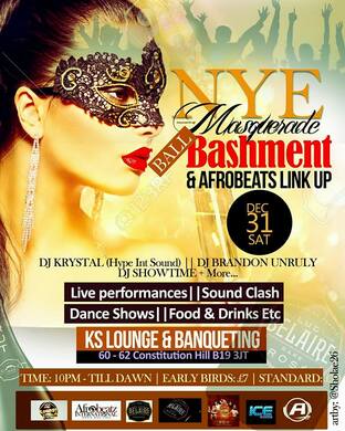 NYE Masquerade BALL Bashment Vs Afrobeats