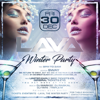 LAVA Winter Party -Soca, Dancehall & Hip Hop
