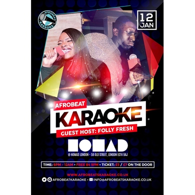 Afrobeat Karaoke 'Free Entry before 9PM'