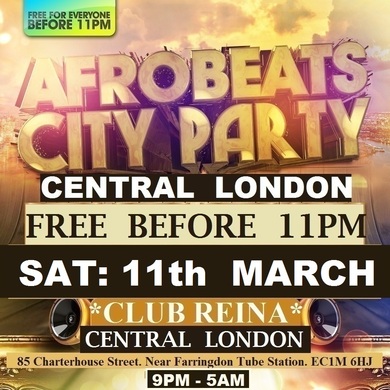 AFRO BEATS CITY PARTY: CENTRAL LONDON: FREE