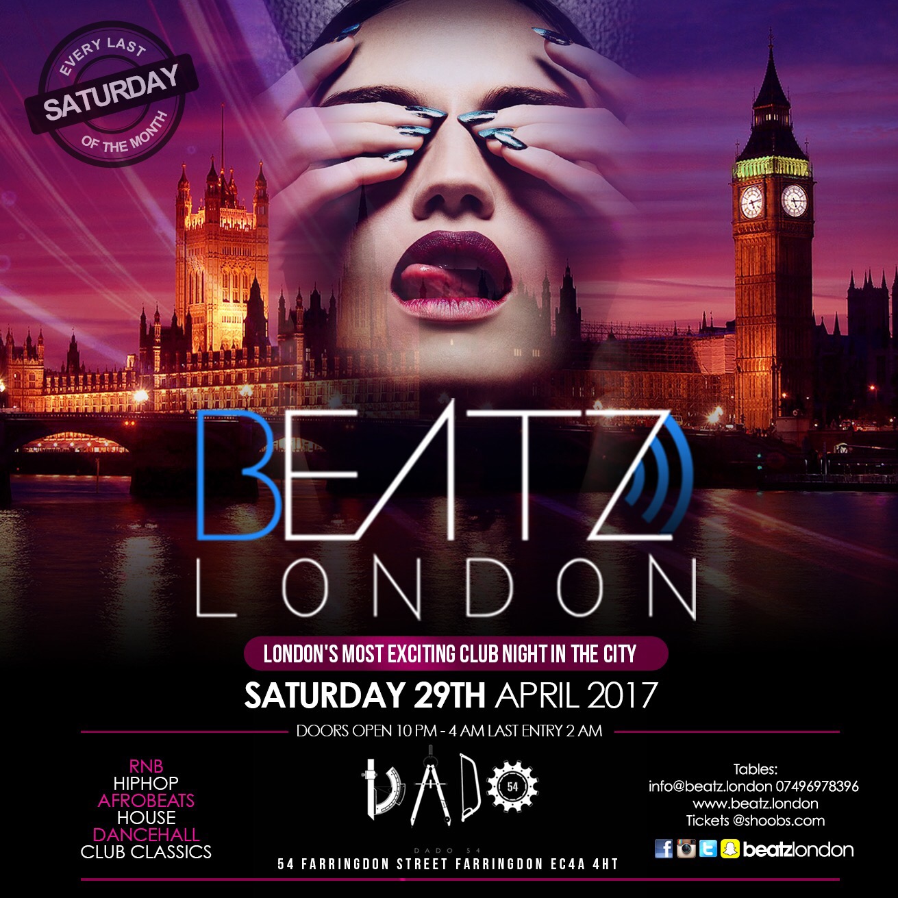 |♚| BEATZ LONDON |♚| SATURDAY 29TH APRIL