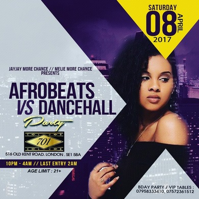 AFROBEAT VS DANCEHALL PARTY