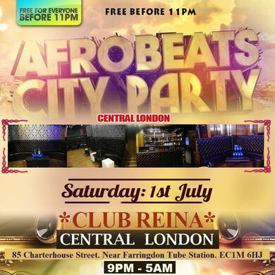 AFRO BEATS CITY PARTY: CENTRAL LONDON