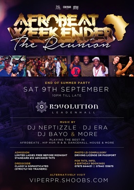 Afrobeats Weekender : End Of Summer Party