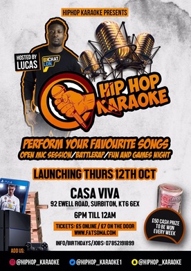 Hiphopkaraoke + Live Acts Hosted by bkchatLDN