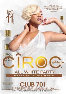 CIROC ALL WHITE PARTY / SATURDA 11TH NOV 2017