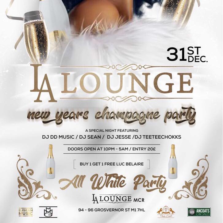 LA Lounge All white New Year Champagne Party