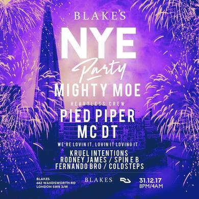 Blakes NYE Party - Mighty Moe / Pied Piper