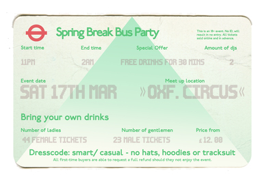 BUS PARTY: Spring Break Edition (5 Tix Left)